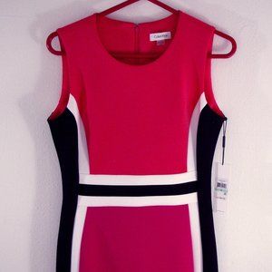 Calvin Klein Women's Sleeveless Color Block Sheath